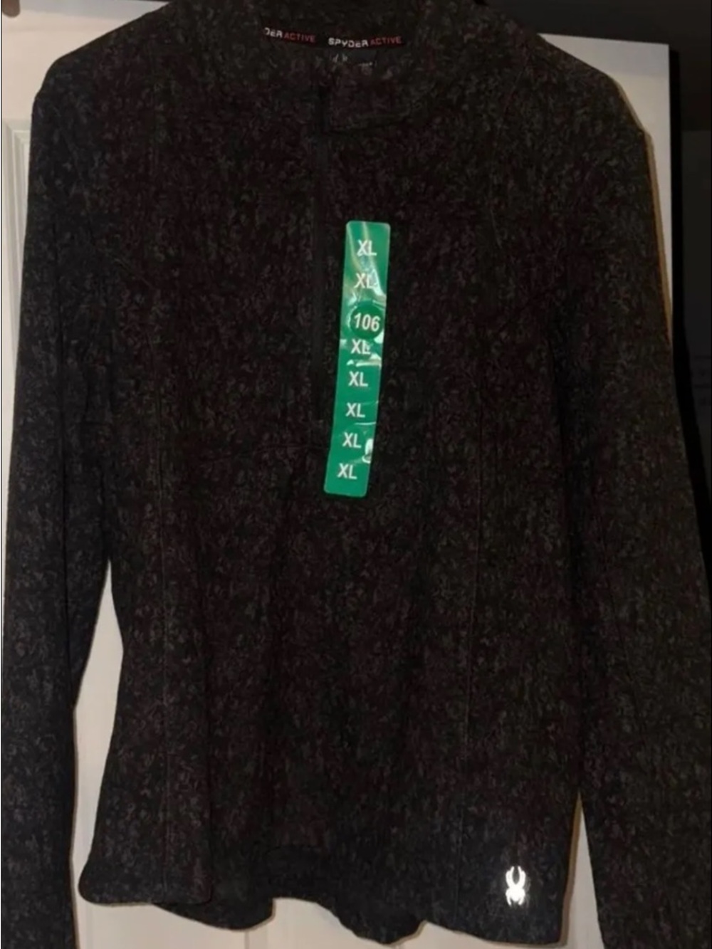 Spyder Ladies' Fleece Printed Half Zip, Black size XL NWT